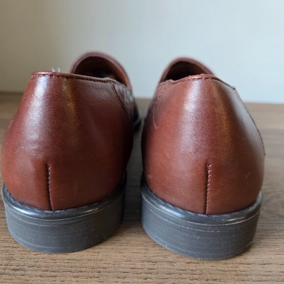 NEVER WORN WORTHINGTON ROSE III BROWN GENUINE LEATHER WOVEN LOAFERS SIZE 8.5 - Picture 12 of 16